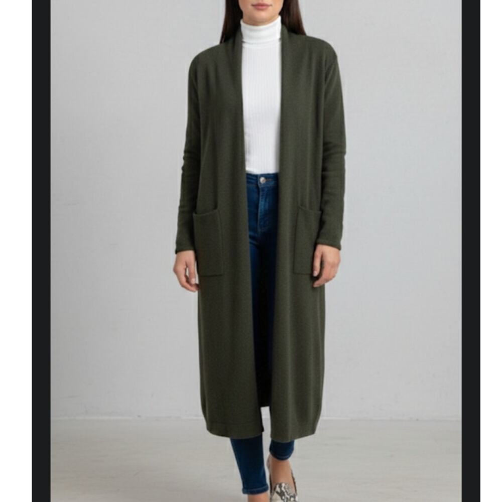 MaxSport green Duster Cardigan Sweater coat Moss Green size Large